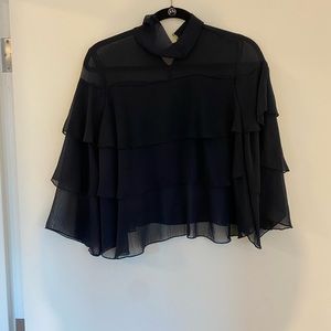 Zara sheer tiered blouse